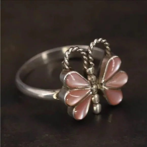 ZUNI Silver Butterfly Ring - Picture 3 of 5